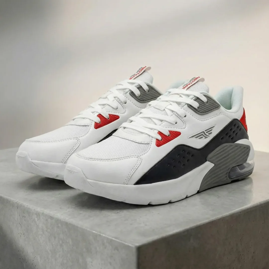 Redtape Premium high Quality Sneaker. White Red Black