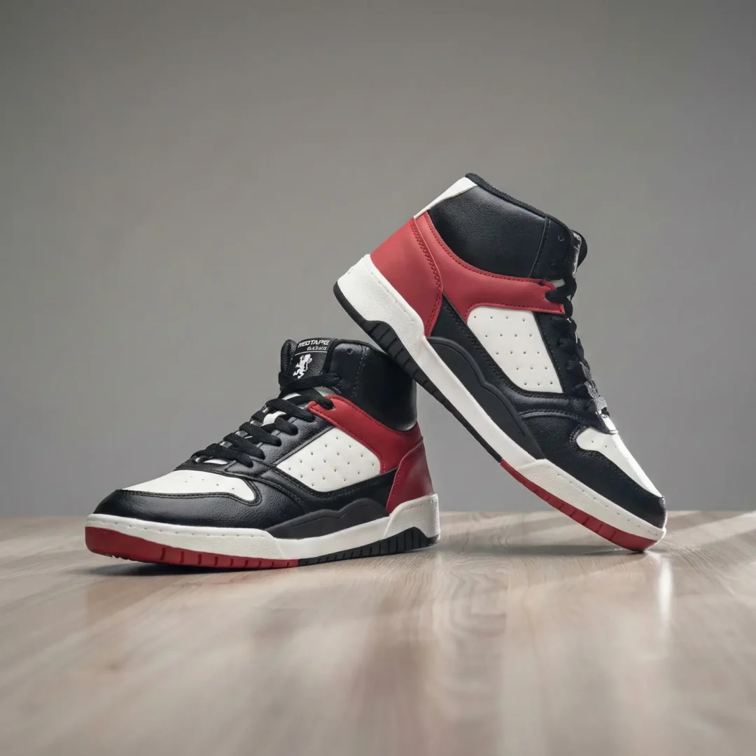 Redtape High-Neck Sneakers | Red-Black Premium Edition